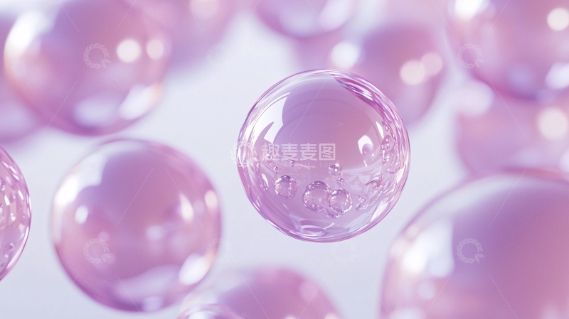 高清大图下载【趣麦麦图】粉色透明球体