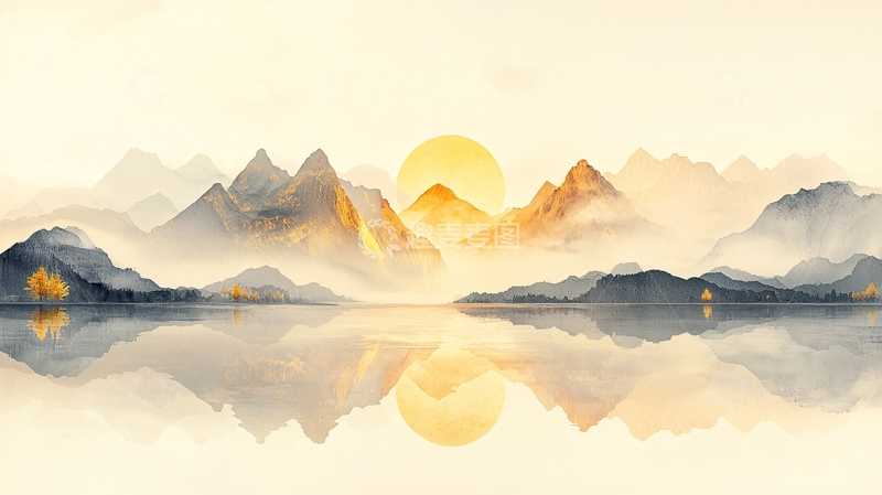 高清大图下载【趣麦麦图】水墨山水画364