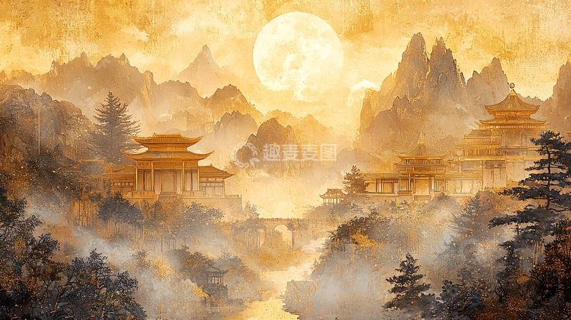 高清大图下载【趣麦麦图】-水墨山水画372