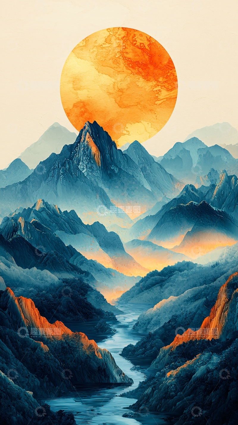 高清大图下载【趣麦麦图】山水画意境