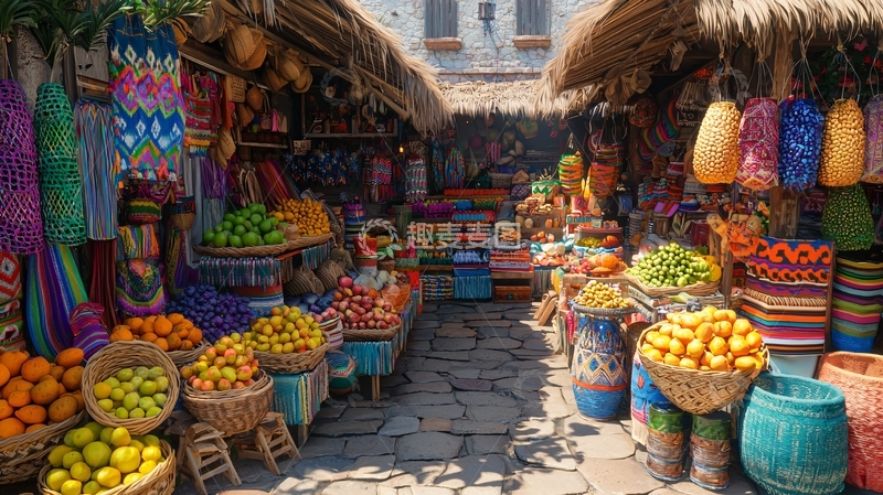 高清大图下载【趣麦麦图】阳光下的南美集市