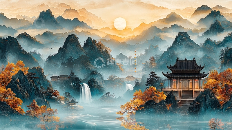 高清大图下载【趣麦麦图】水墨山水画368