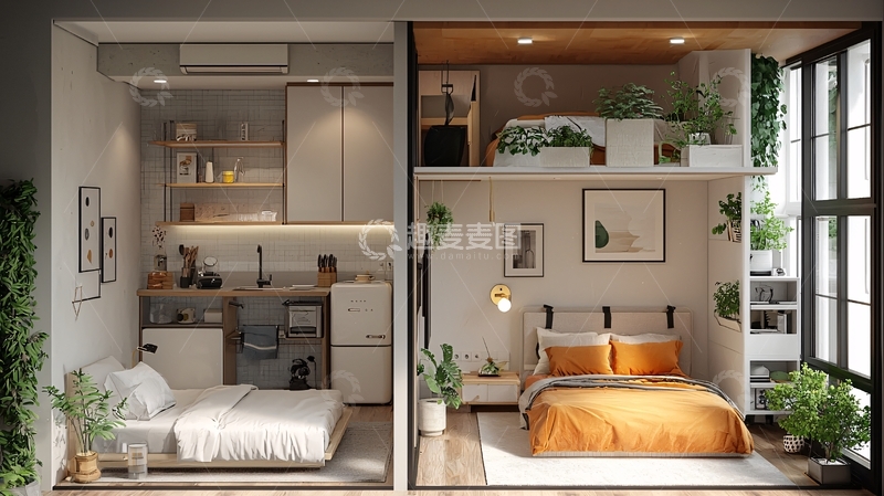 高清大图下载【趣麦麦图】极简风小户型公寓设计