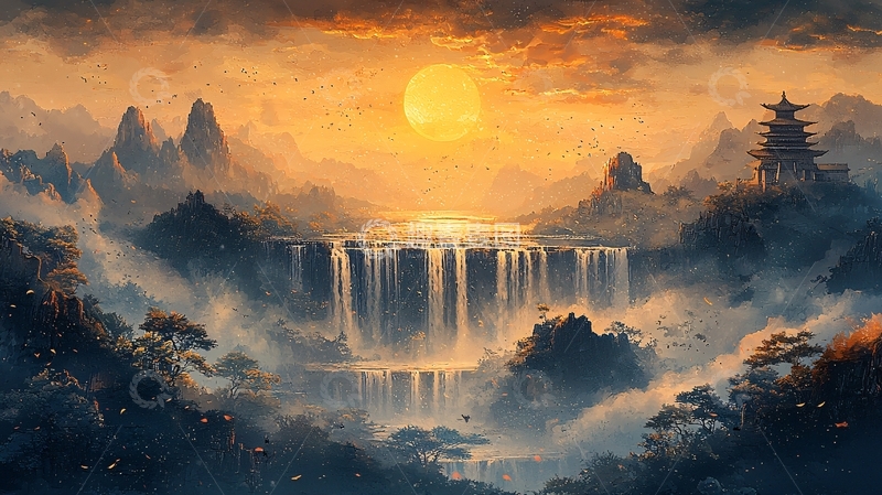 高清大图下载【趣麦麦图】水墨风山水