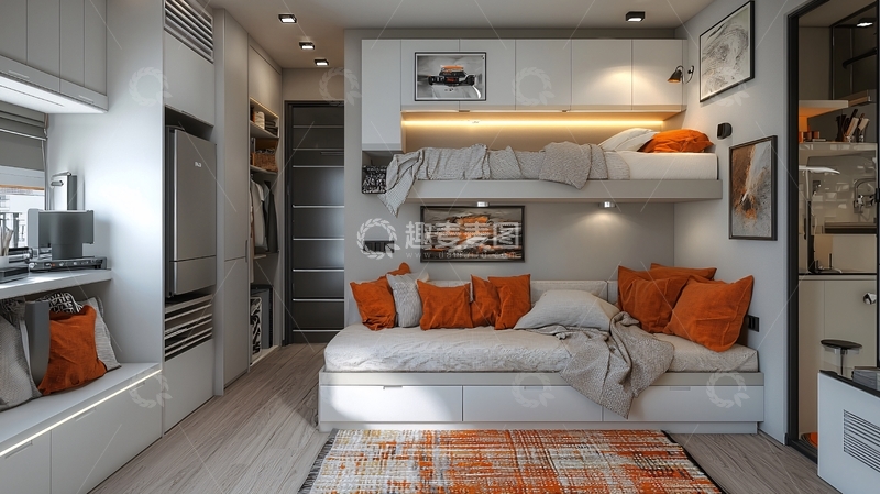 高清大图下载【趣麦麦图】现代简约小户型卧室设计