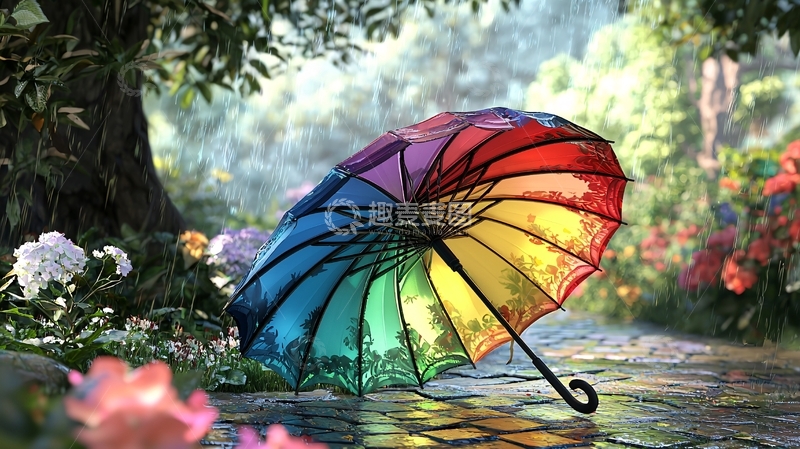 高清大图下载【趣麦麦图】彩虹伞