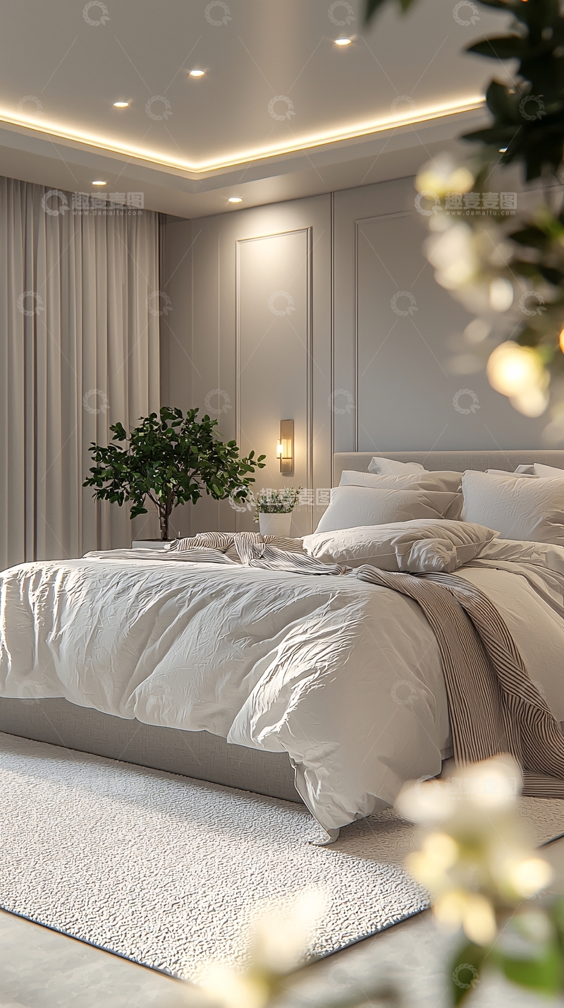 高清大图下载【趣麦麦图】现代简约卧室设计49
