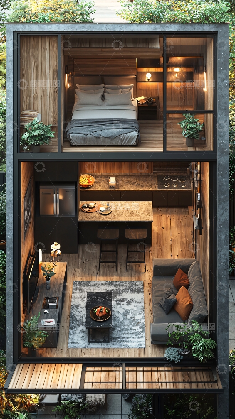 高清大图下载【趣麦麦图】现代简约小户型住宅设计