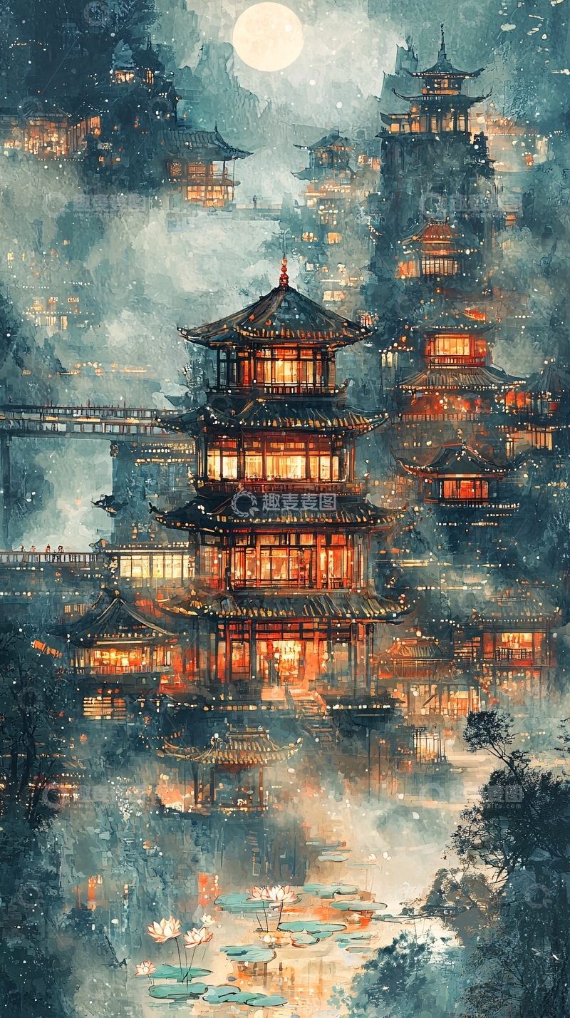 高清大图下载【趣麦麦图】水墨江南