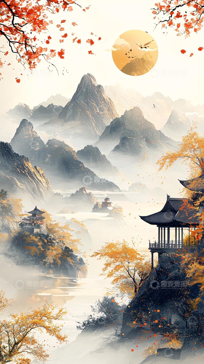 高清大图下载【趣麦麦图】水墨山水唯美意境