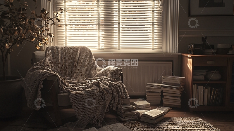 高清大图下载【趣麦麦图】温暖阳光洒满房间角落
