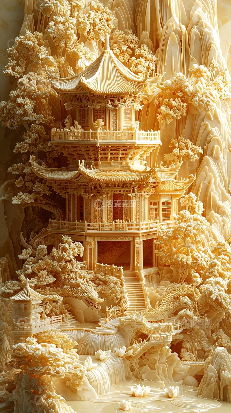 高清大图下载【趣麦麦图】精雕细琢的象牙雕刻