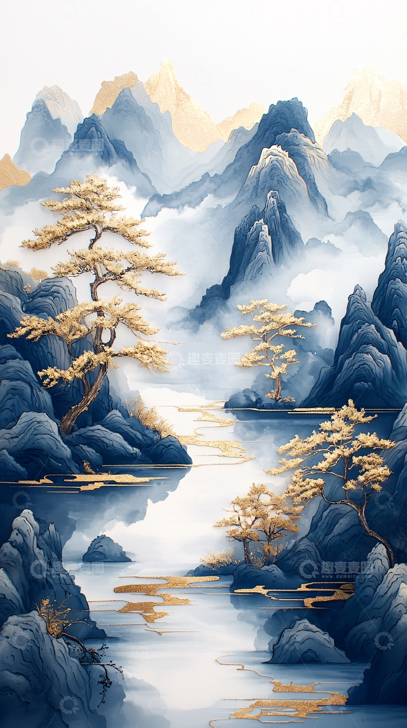 高清大图下载【趣麦麦图】水墨山水风格