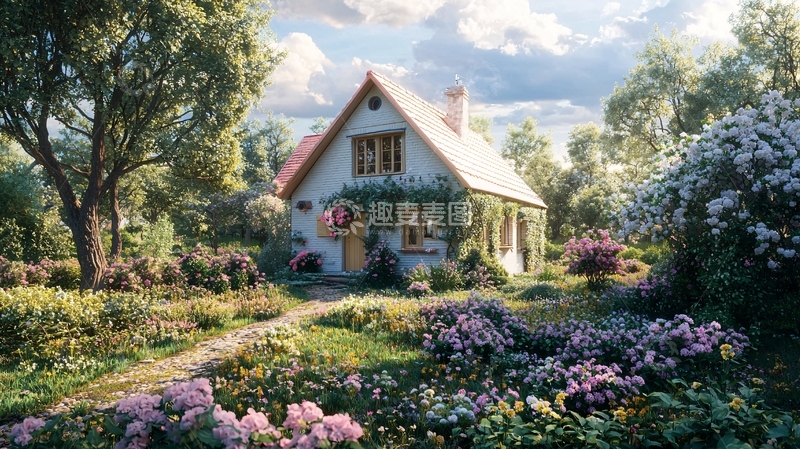 高清大图下载【趣麦麦图】童话般的小屋与花园