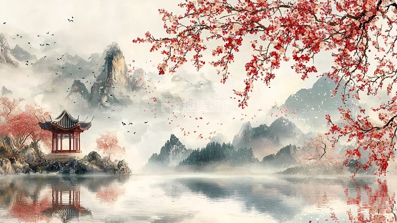 高清大图下载【趣麦麦图】-水墨山水画383