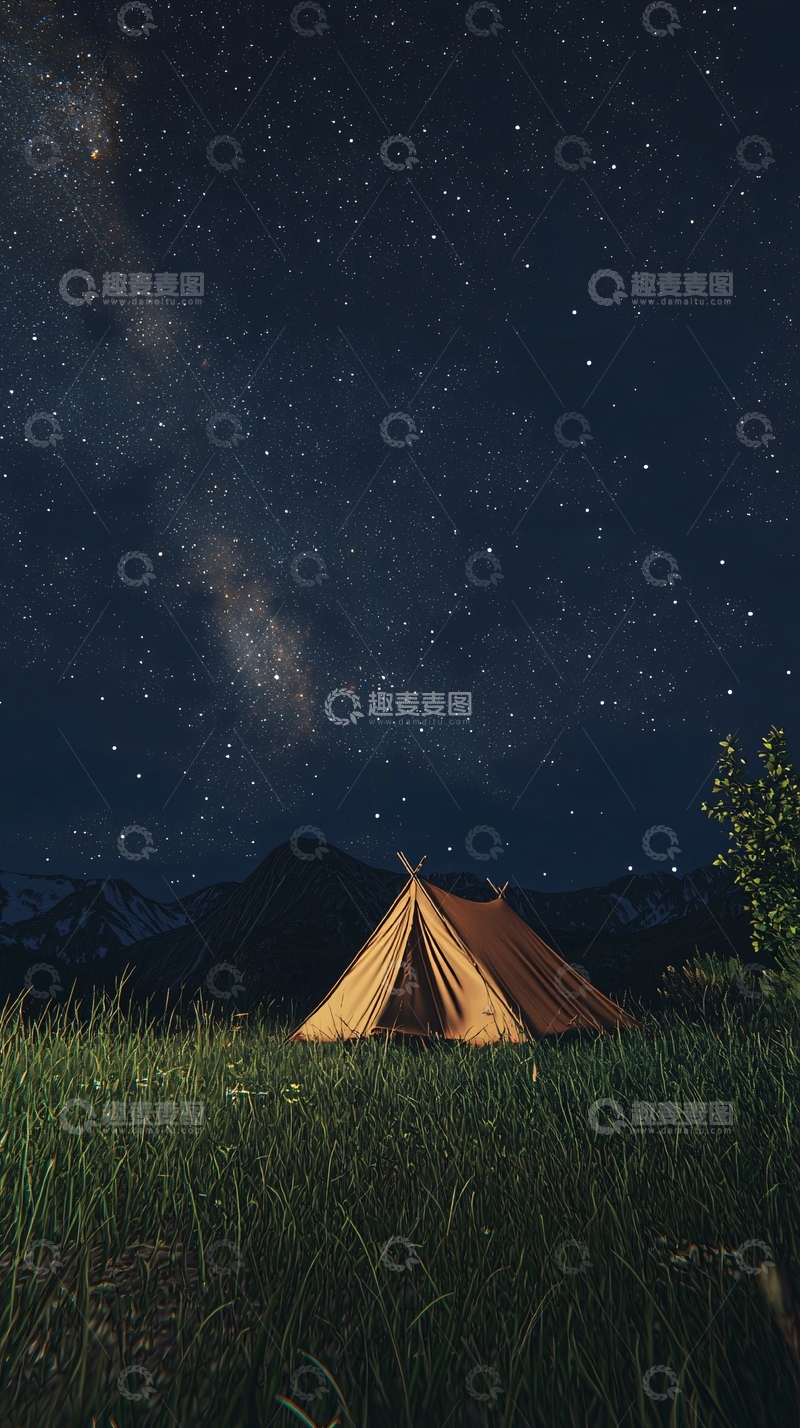 高清大图下载【趣麦麦图】星空下帐篷
