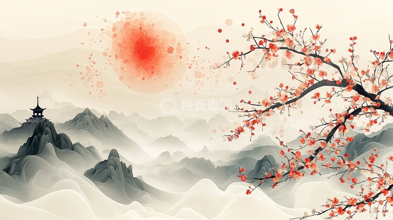 高清大图下载【趣麦麦图】山水画意境唯美中国风