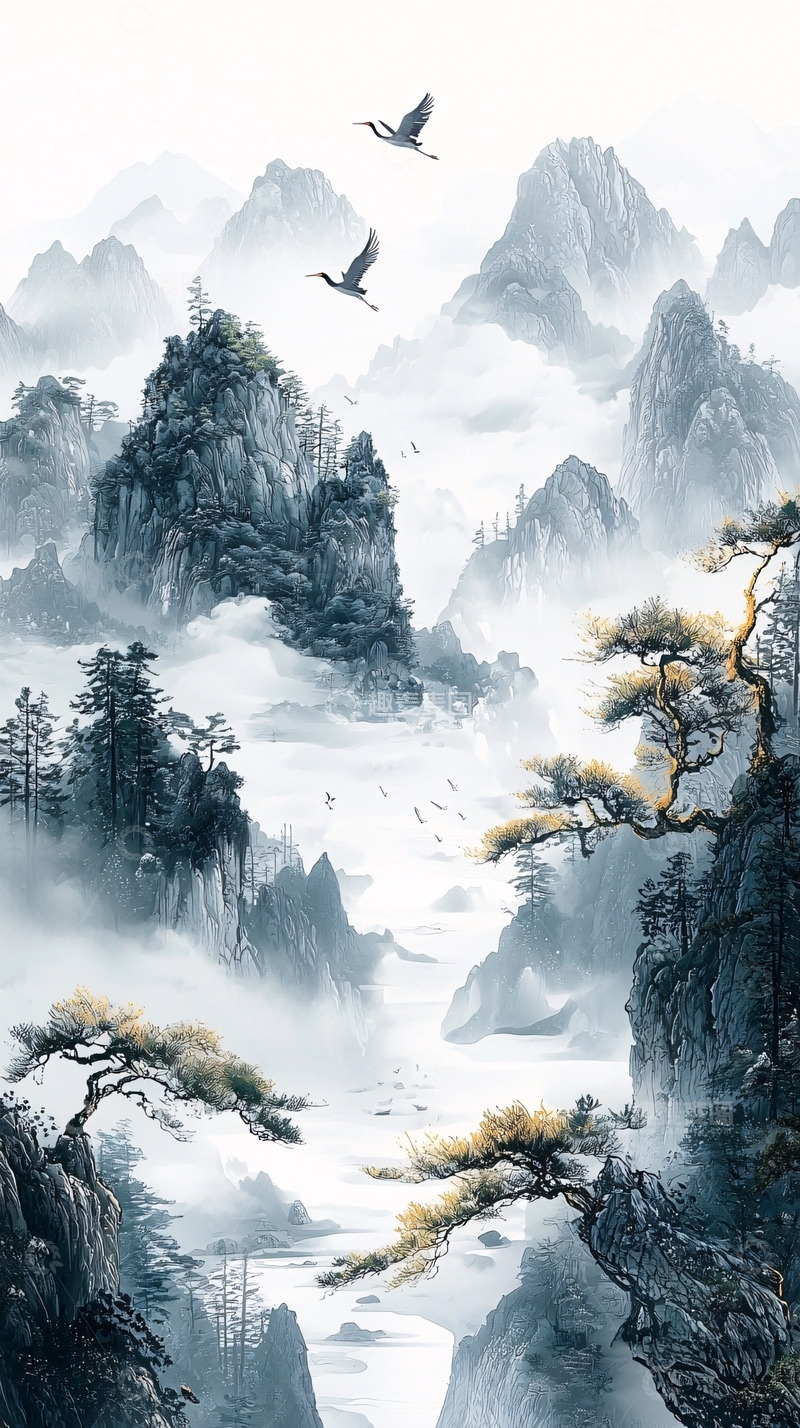 高清大图下载【趣麦麦图】山水水墨画