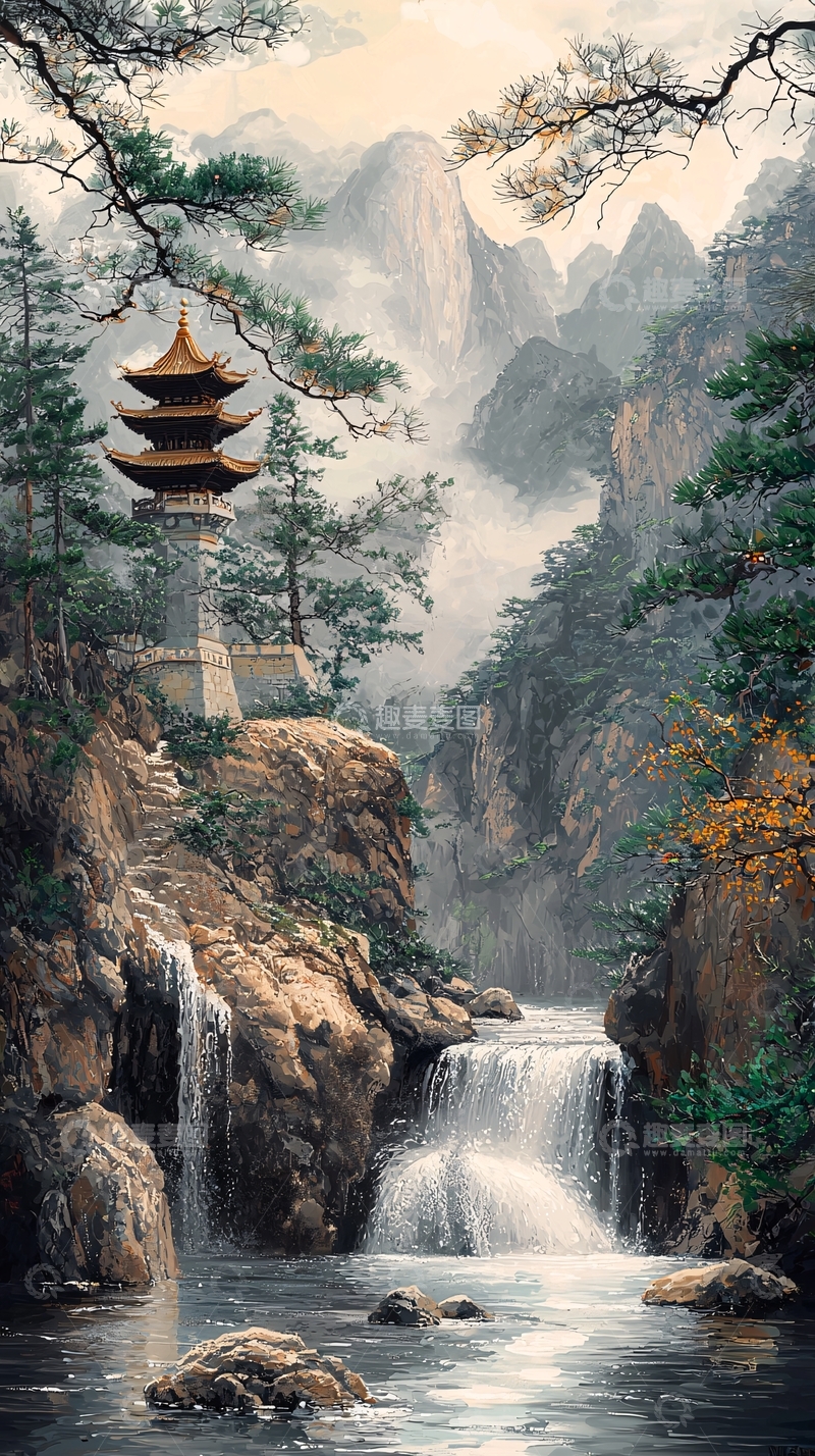 高清大图下载【趣麦麦图】中国风山水画