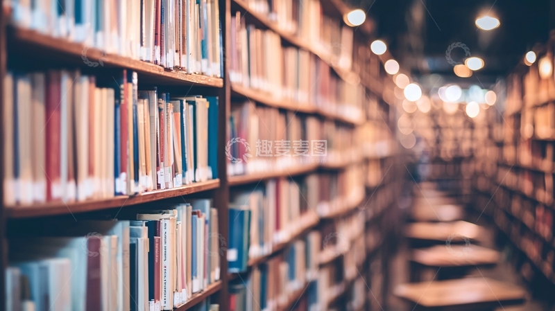 高清大图下载【趣麦麦图】图书馆书架