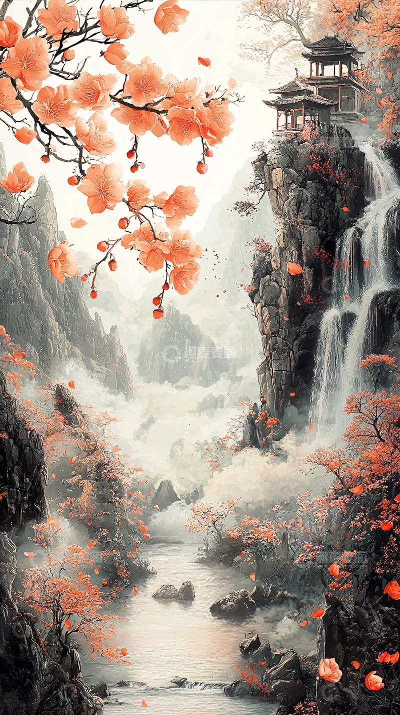 高清大图下载【趣麦麦图】水墨风山水画