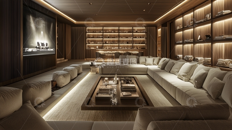高清大图下载【趣麦麦图】现代奢华家居影音室
