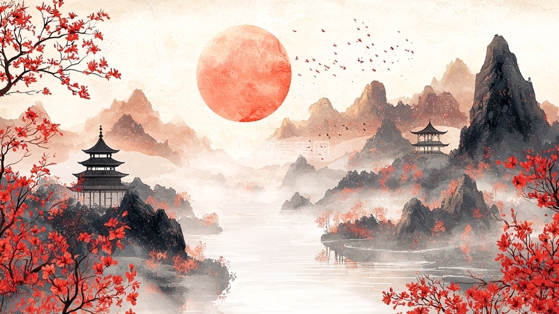 高清大图下载【趣麦麦图】水墨山水画388