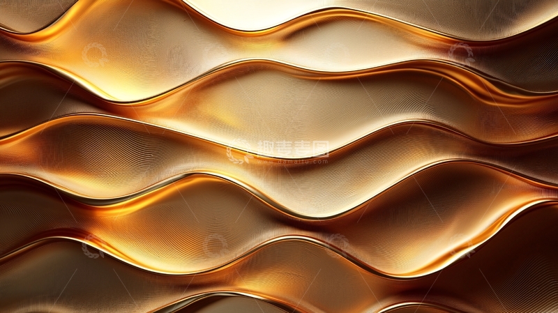 高清大图下载【趣麦麦图】金色波浪纹理