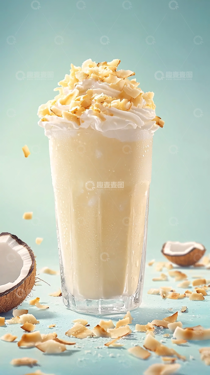 高清大图下载【趣麦麦图】椰子奶昔
