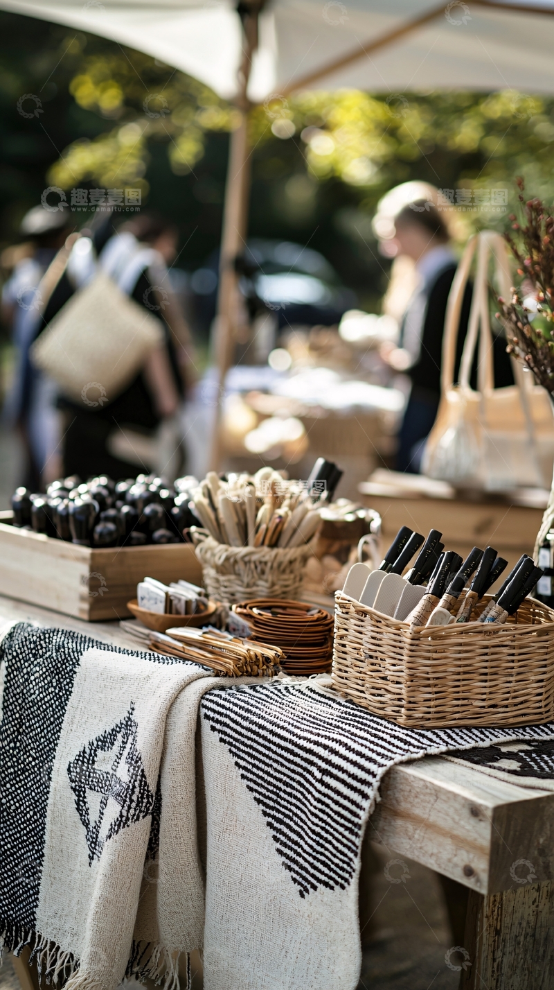 高清大图下载【趣麦麦图】户外集市商品陈列