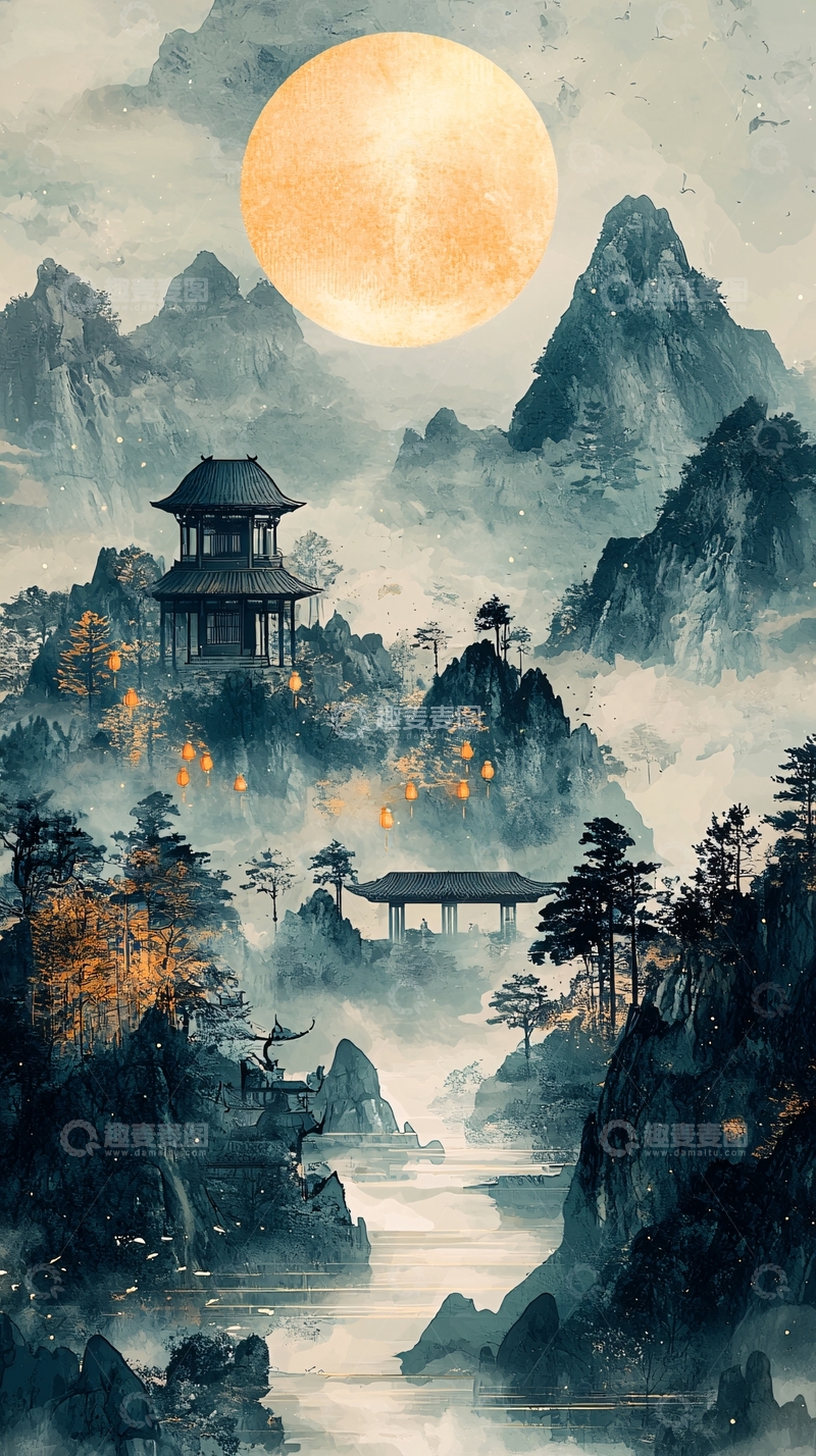 高清大图下载【趣麦麦图】水墨山水