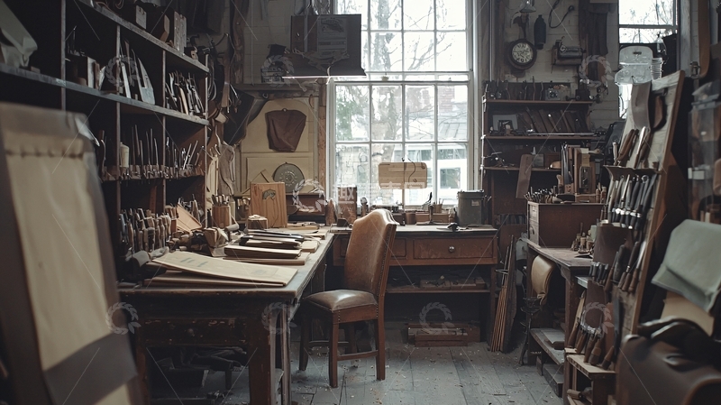 高清大图下载【趣麦麦图】老旧木质工作室