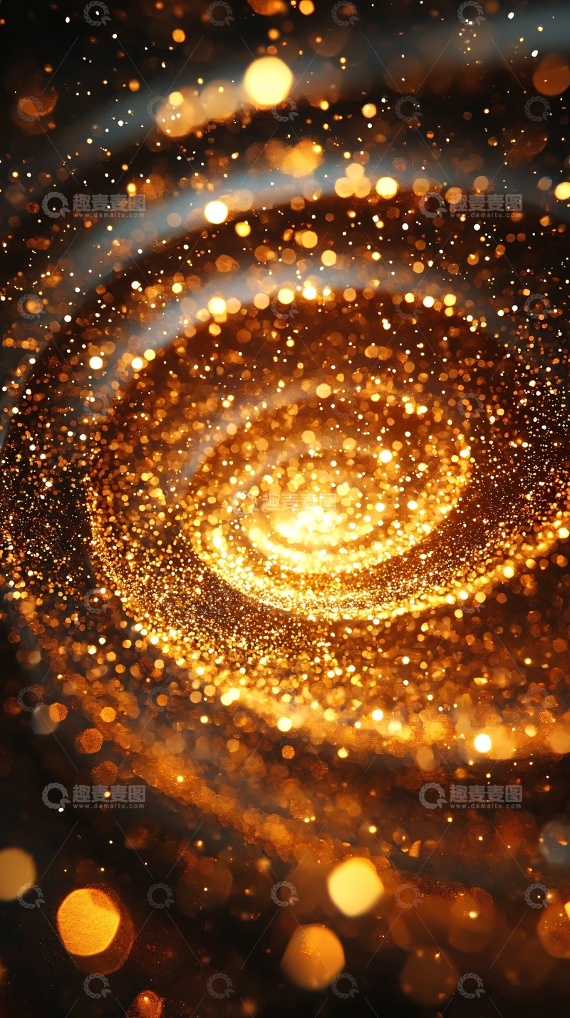 高清大图下载【趣麦麦图】金色光点漩涡