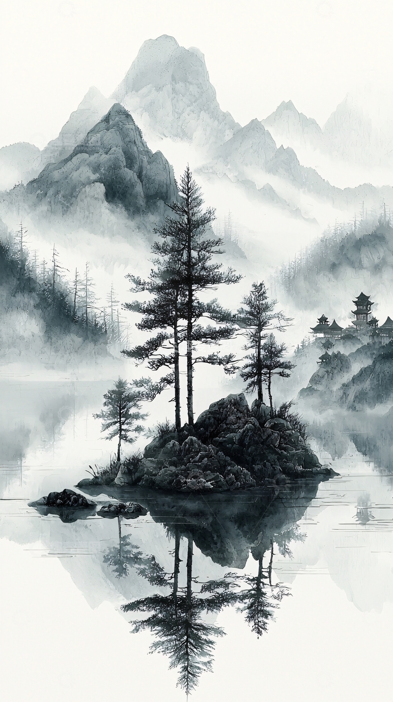 高清大图下载【趣麦麦图】水墨山水