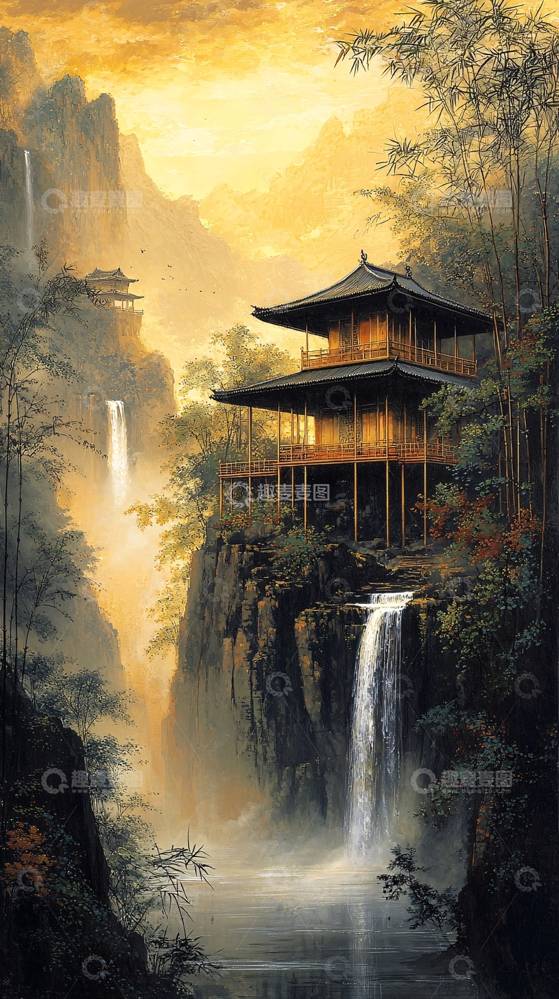 高清大图下载【趣麦麦图】中国风山水画