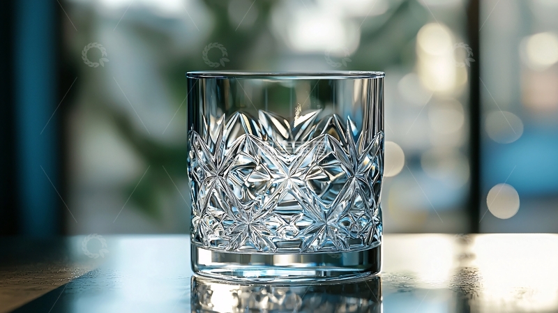 高清大图下载【趣麦麦图】透明雕花玻璃杯