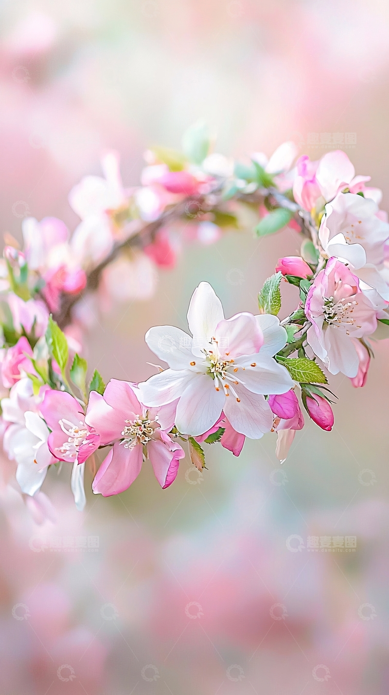 高清大图下载【趣麦麦图】粉色花环