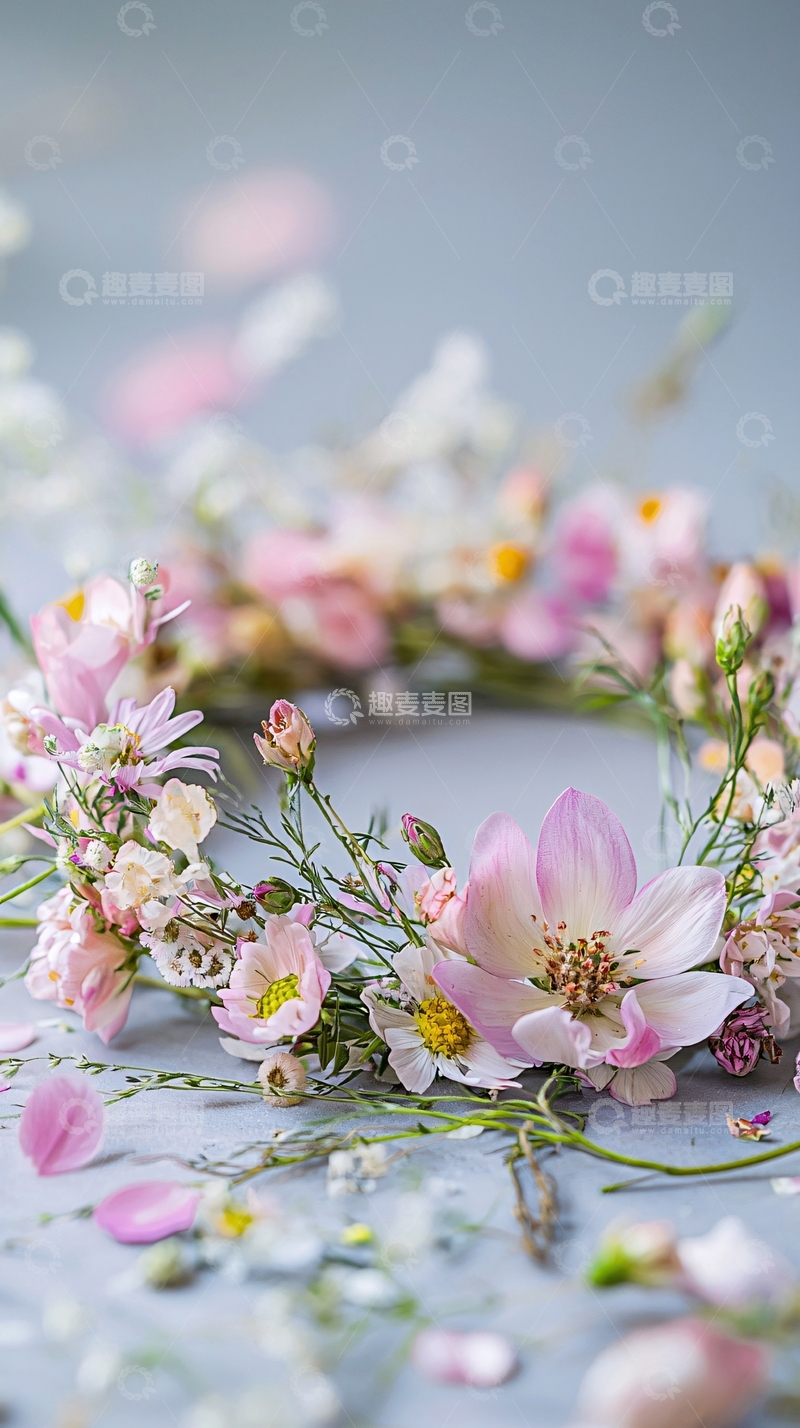 高清大图下载【趣麦麦图】粉色花环