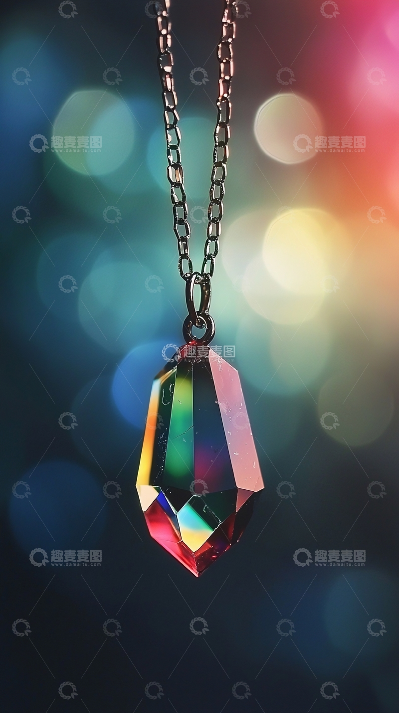 高清大图下载【趣麦麦图】彩色宝石吊坠