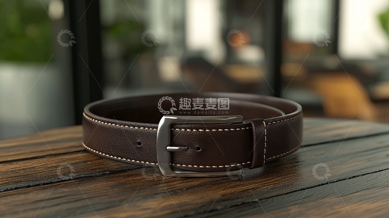 高清大图下载【趣麦麦图】棕色真皮皮带