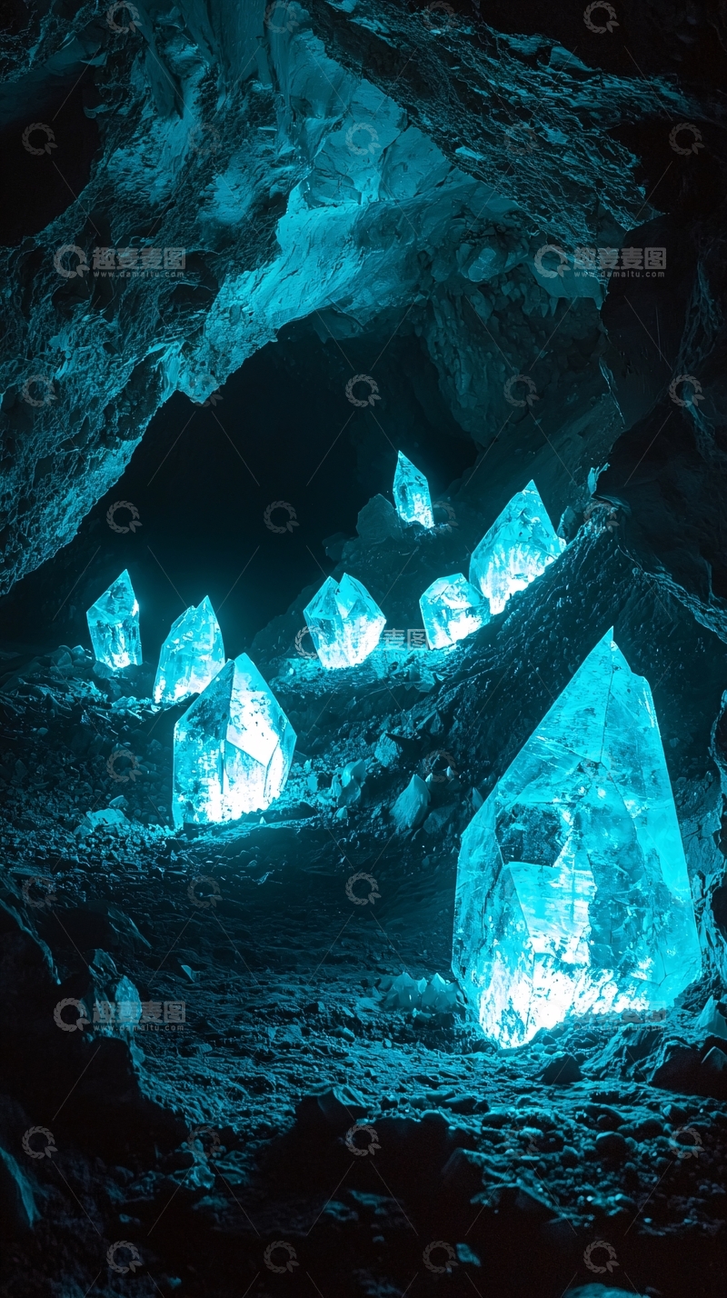 高清大图下载【趣麦麦图】蓝色水晶洞穴