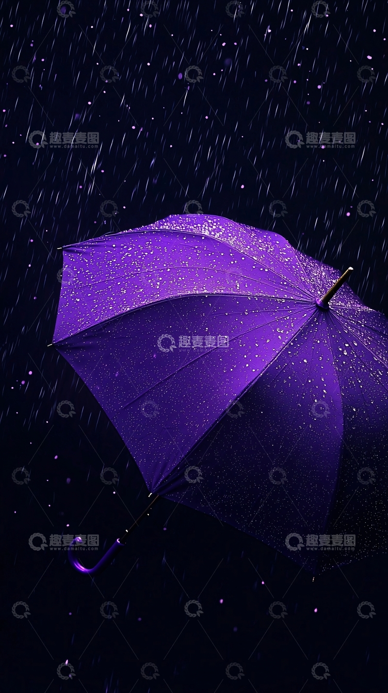 高清大图下载【趣麦麦图】紫色雨伞