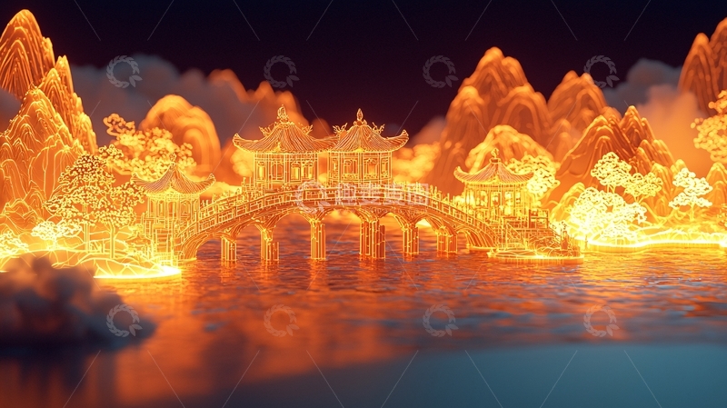 高清大图下载【趣麦麦图】火焰山水景观