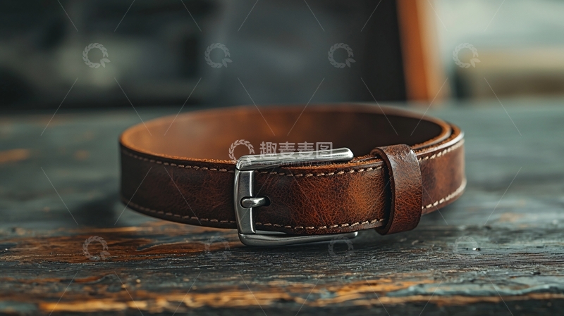高清大图下载【趣麦麦图】棕色真皮皮带