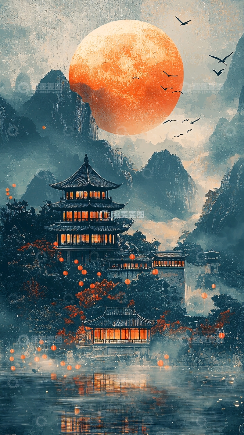 高清大图下载【趣麦麦图】水墨山水