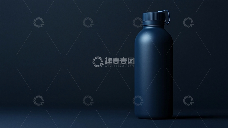 高清大图下载【趣麦麦图】深蓝色保温杯