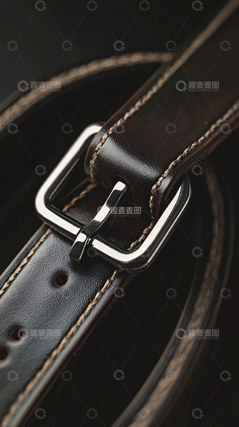 高清大图下载【趣麦麦图】棕色真皮表带特写