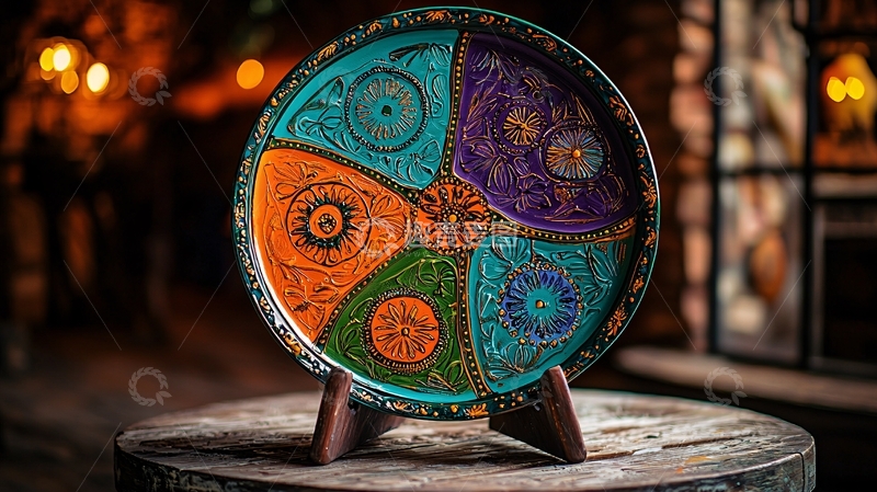 高清大图下载【趣麦麦图】手绘彩绘盘子