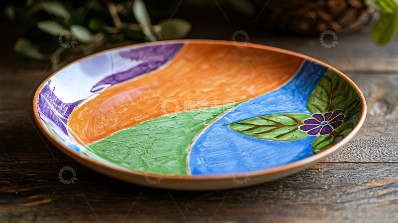 高清大图下载【趣麦麦图】手绘陶瓷盘