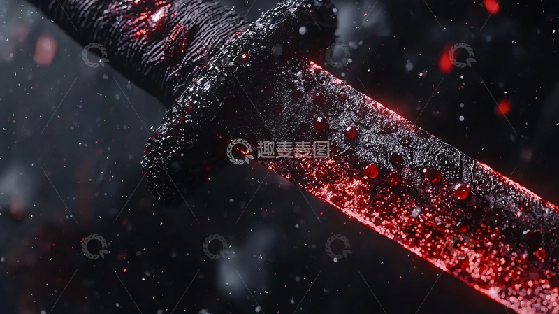 高清大图下载【趣麦麦图】血迹斑斑的武士刀特写